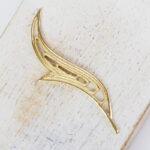 Yellow gold filigree wave 44x17 mm x 1 pc