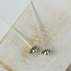 Antique silver decorative head pin 50 mm x 2 pc