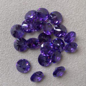 8 mm Round Cubic Zirconia cabochon Purple x 6 pcs