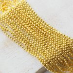 1.5 mm gold ball chain x 2 m