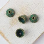 9x7 mm bead cap Verdigris Patina x 2 pc(s)