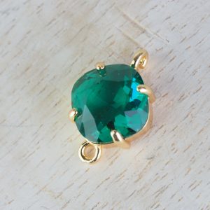 17x11 mm cushion cut crystal connector Emerald Green x 1 pc(s)