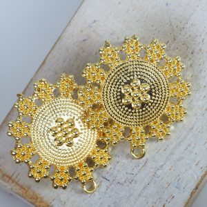 30x27 mm earstud Rajasthan Yellow Gold x 2 pc(s)