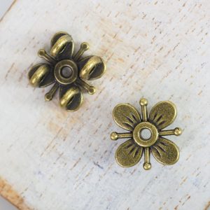 13x13 mm metal connector flower Antique Bronze x 2 pc(s)