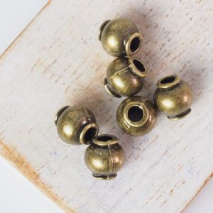 8.5x8.5 mm metal bead bronze x 10 pc(s)