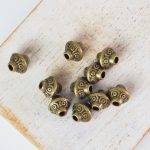 6.5x6.5 mm metal bead bronze x 20 pc(s)