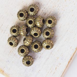 6x4.5 mm metal bead bronze x 10 pc(s)