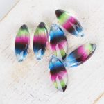 7x15 mm navette glass pendant Chameleon Rainbow x 1 pc(s)