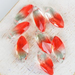 7x15 mm navette glass pendant Early Rise Rainbow x 1 pc(s)