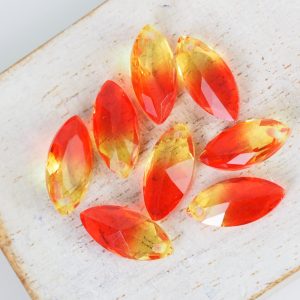 7x15 mm navette glass pendant Ring of Fire Rainbow x 1 pc(s)