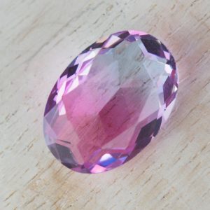 13x18 mm oval glass cabochon Pink-Aquamarine Rainbow x 1 pc(s)