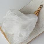 6-7 cm Poppy Flower from fabric and metal White x 1 pc