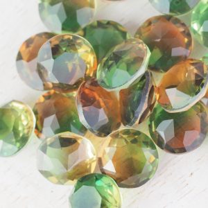 8x8 mm round glass cabochon Falling Leaves Rainbow x 1 pc(s)