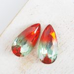 10x20 mm teardrop glass cabochon Early Rise Rainbow x 1 pc(s)