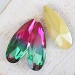 10x25 mm teardrop glass cabochon Tourmaline Rainbow x 1 pc(s)