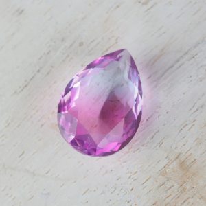 13x18 mm teardrop glass cabochon Transparent Pink-Aquamarine Rainbow x 1 pc(s)
