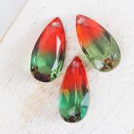 10x20 mm teardrop glass pendant Firefly Rainbow x 1 pc(s)
