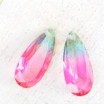 9x20 mm teardrop glass pendant Tourmaline Rainbow x 1 pc(s)