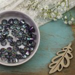 8 mm  Round Cubic Zirconia cabochon Rainbow Light x 6 pcs