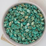 5 mm Gemduo beads Gold Splash - Opaque Turquoise x 10 g