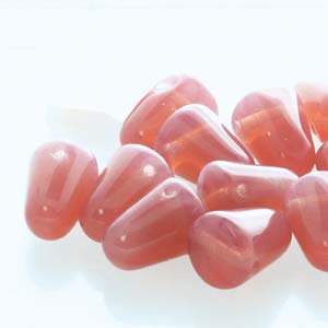 7.5x10 mm Gumdrop beads Milky Pink x 10 pc(s)