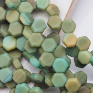 6 mm Honeycomb beads Hodge Podge Seafoam Matt x 30 pc(s)