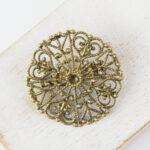 31x31 mm brooch antique bronze Wheel x 4 pc(s)
