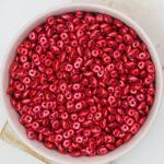 5 x 2.5 mm Superduo beads Metalust - Lipstick Red x 10 g