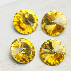 10 mm round glass cabochon Light Topaz x 4 pc(s)