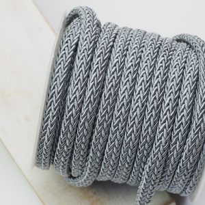 7x4 mm decorative cord Silver Grey x 0.5 m