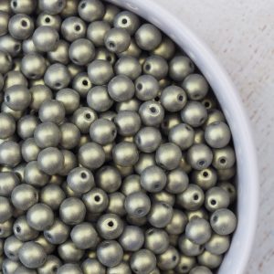 4 mm glass pearls Powdery Antique Gold x 60 pc(s)