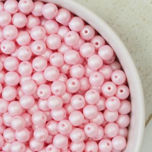 6 mm glass pearls Powdery Pastel Pink x 40 pc(s)