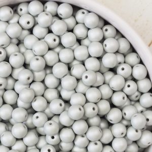 6 mm glass pearls Powdery Pastel Gray x 40 pc(s)