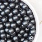 6 mm glass pearls Powdery Jet x 40 pc(s)