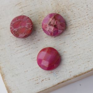 10x10 mm gemstone cabochon dyed jasper Pink x 1 pc(s)