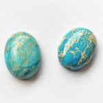 25x18 mm gemstone cabochon dyed jasper Light Blue x 1 pc(s)