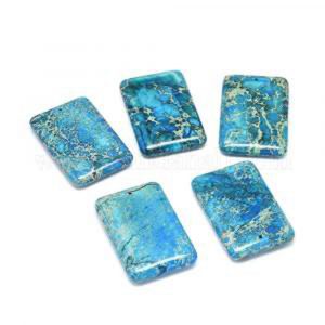 60x40 mm gemstone pendant dyed jasper Blue x 1 pc(s)