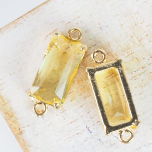 9x22 mm rectangle crystal connector Light Topaz Yellow x 1 pc(s)