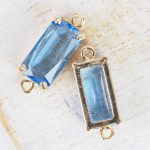 9x22 mm rectangle crystal connector Sapphire Blue x 1 pc(s)