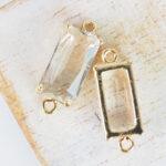 9x22 mm rectangle crystal connector Transparent Crystal x 1 pc(s)