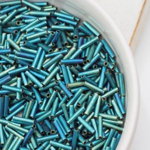 Miyuki Slender Bugle 6 mm beads nr. 2008 Matte Metallic Patina Iris x 5 g