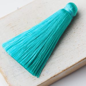 4 cm tassel imitation silk Green Turquoise x 1 pc(s)