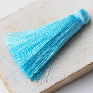 4 cm tassel imitation silk Turquoise Blue x 1 pc(s)