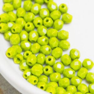 3 mm fire-polished beads 53420 Opaque Olivine x 100 pc(s)