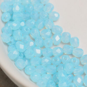 3 mm fire-polished beads 61000 Milky Aquamarine x 100 pc(s)