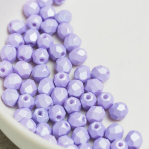 4 mm fire-polished beads 29308AL Powdery - Pastel Purple x 60 pc(s)