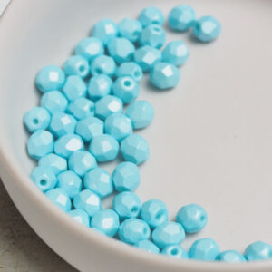 4 mm fire-polished beads 29313AL Powdery - Pastel Turquoise x 60 pc(s)