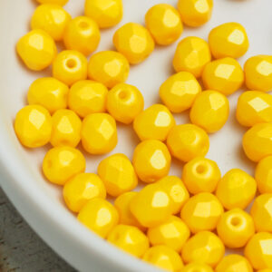 4 mm fire-polished beads 29353AL Powdery - Sunflower x 60 pc(s)