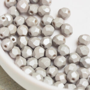 4 mm fire-polished beads 29372AL Powdery - Taupe x 60 pc(s)