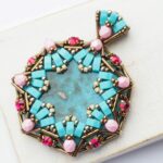 SHOOTING STAR pendant jewelry making kit - "Antares" with Ruby rhinestones